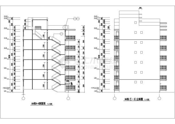 锦州市龙湖天宸小区6层砖混结构住宅楼建筑设计CAD图纸（含跃层）-图二