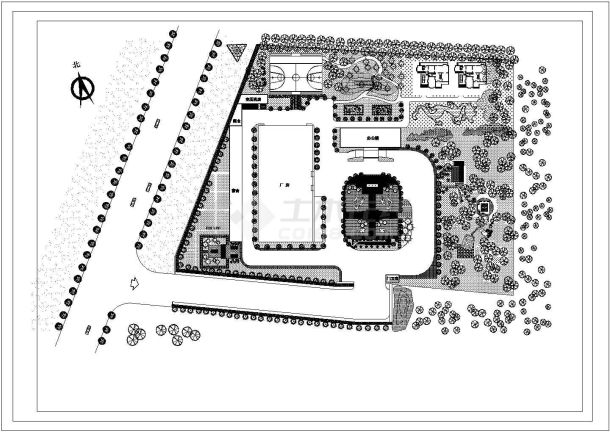 某工厂绿化设计CAD大样全套完整平面图-图一