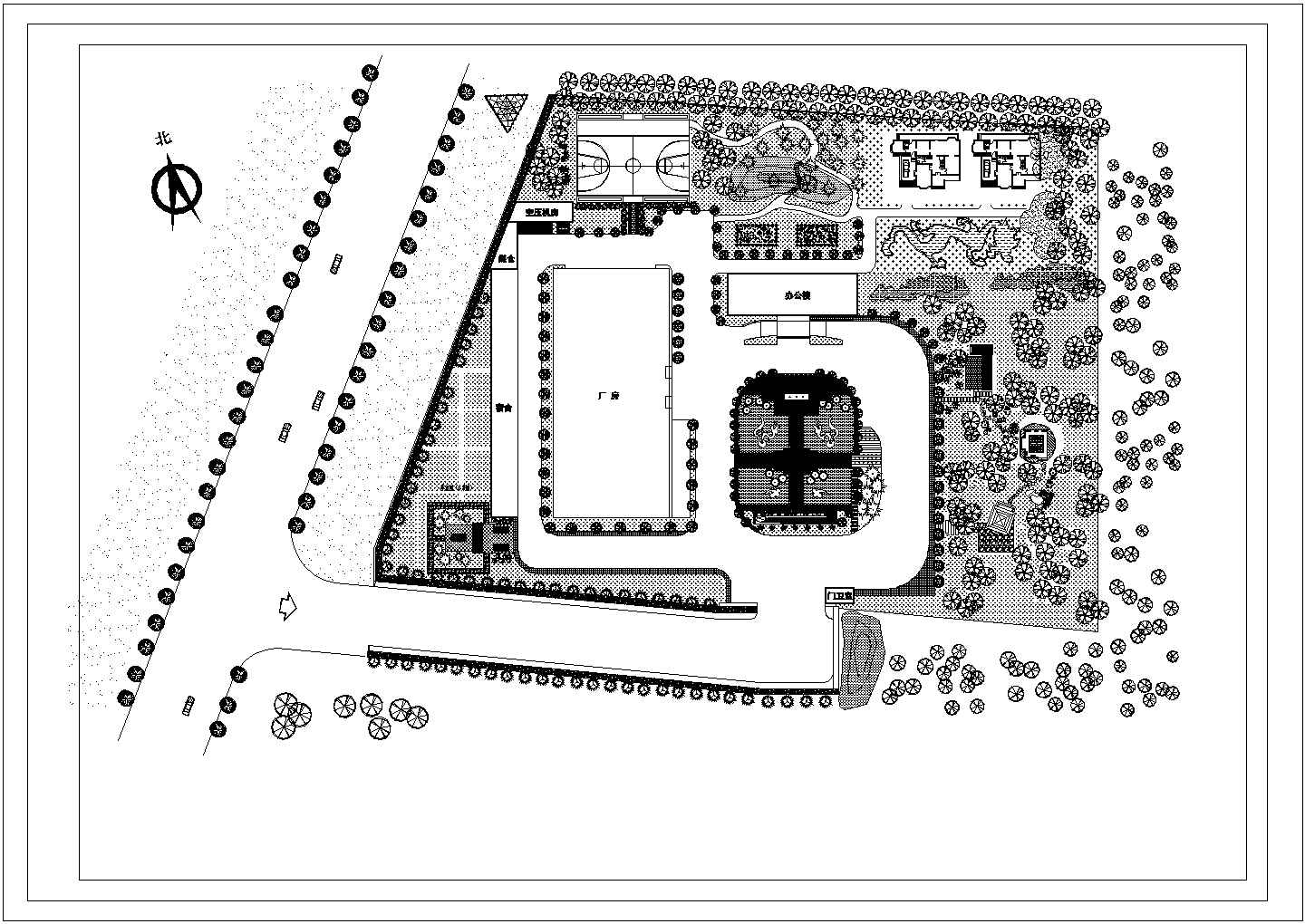 某工厂绿化设计CAD大样全套完整平面图