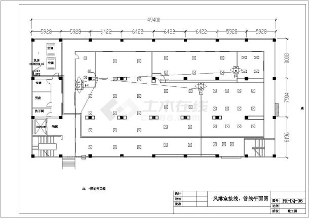 南方某工厂车间净化空调设计cad施工图纸-图一