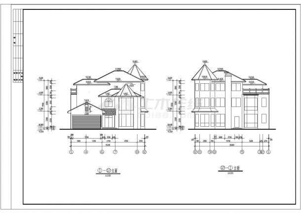 某345㎡地上三层框架结构住宅楼建筑施工图纸-图二