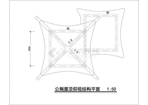 仿古建筑中式厕所全套cad施工图-图一