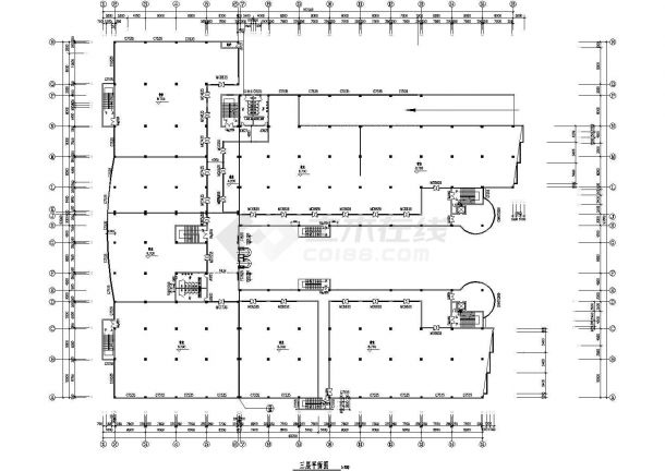 多层商业广场平剖面CAD参考图-图二