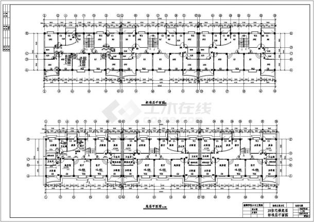 七层框架结构住宅楼建筑结构图纸（建筑图结构图计算书）-图二