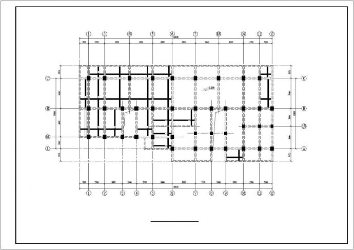 九层框架结构住宅地下室碳纤维加固图_dwg_图1