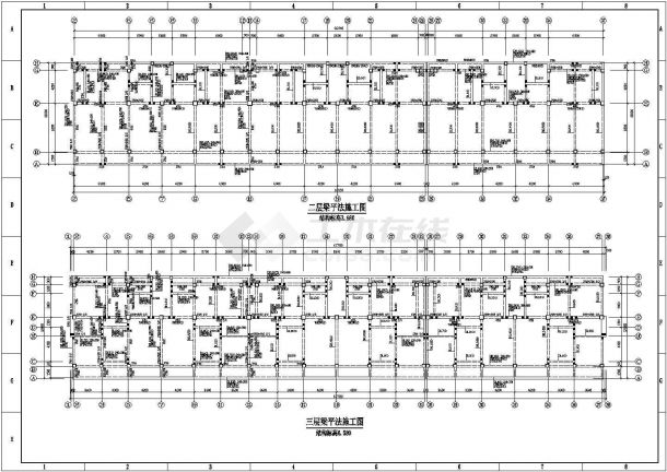 某多层框架结构住宅楼设计cad结构施工图（标注详细，12张图）-图二