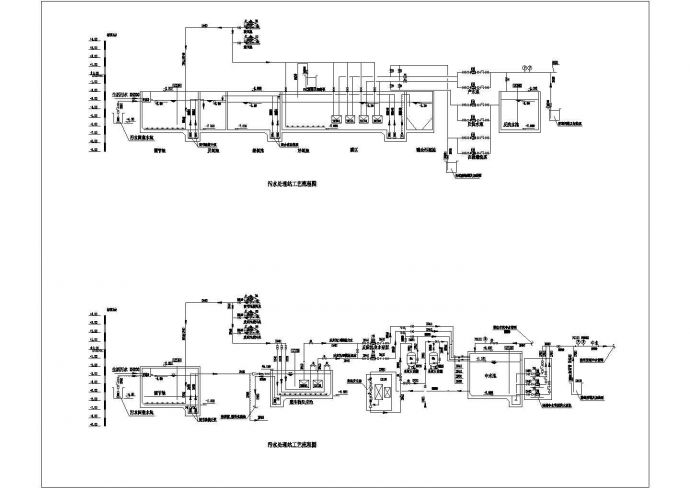 某体育馆网球中心污水处理系统CAD设计给排水完整图纸_图1