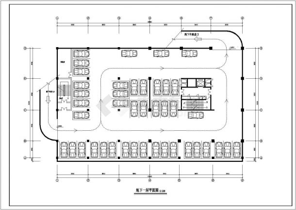 26层框架结构商住楼全套建筑设计CAD图纸（1-4层商用/含地下2层车库）-图一