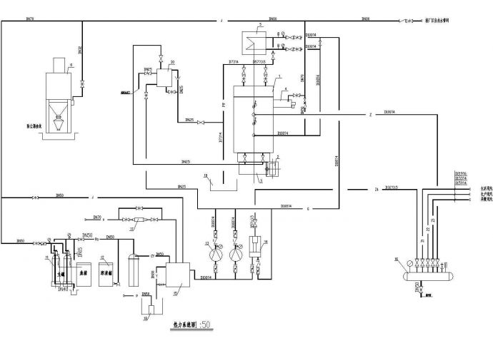 燃煤蒸汽锅炉详细设计cad施工图_图1