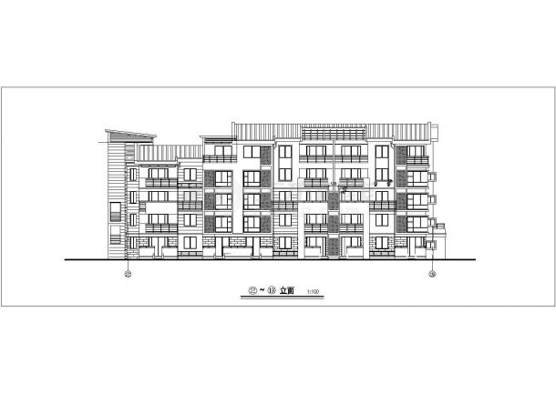 杭州市紫苑新苑小区2200平米五层砖混结构住宅楼平立面设计CAD图纸-图一