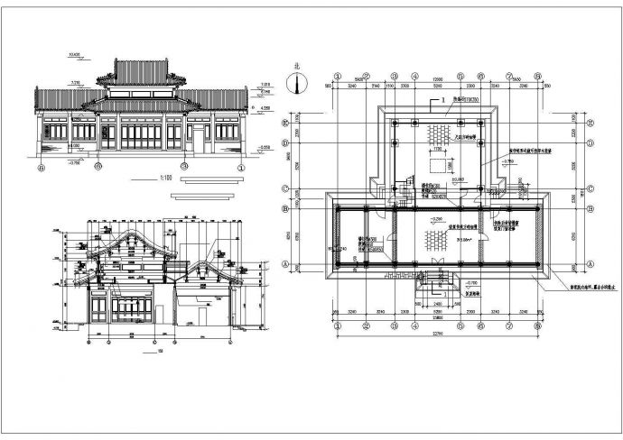 某仿古建筑CAD设计施工图纸_图1