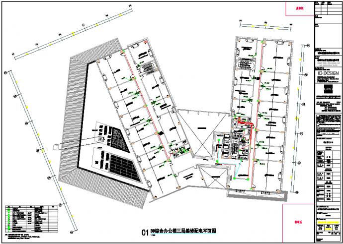 某地某服务中心B栋装修配电平面图CAD图纸_图1