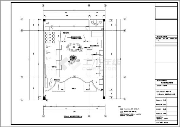 220平米全CAD钢结构某展览施工图-装饰-图二