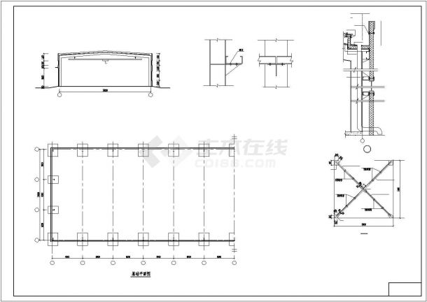 某地18m跨钢结构厂房结构施工图-图二