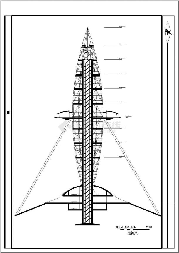 某景区观光塔CAD结构施工图纸-图二