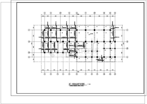 九层框架结构住宅地下室碳纤维加固图-图二