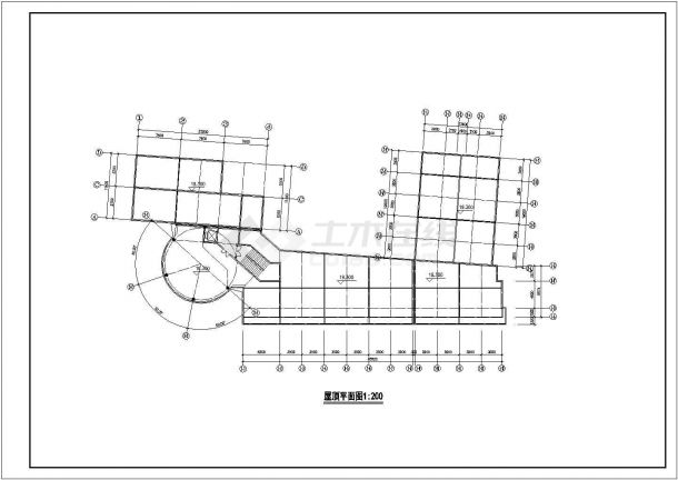 南昌市某商业街5600平米五层框混结构商务酒店平立面设计CAD图纸-图一