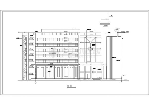 张家港市某商业街1万平米8层框架结构商务酒店平立剖面设计CAD图纸-图一