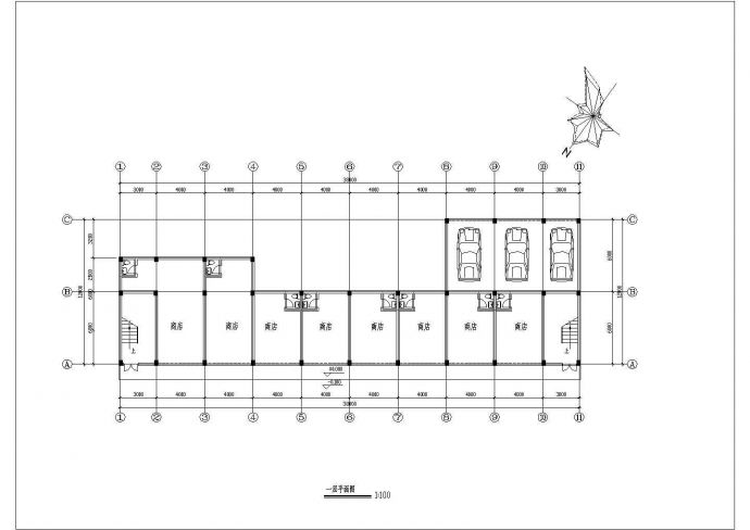某砖混结构六层商业楼设计cad详细建筑方案图_图1