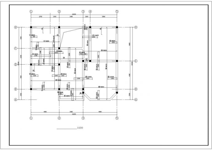 某387平米二层欧式风格别墅建筑结构全套图纸，标注详细_图1