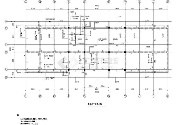 详细的4层框架航运管理所综合楼结构施工图，17张-图一