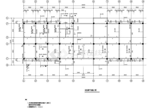 详细的4层框架航运管理所综合楼结构施工图，17张-图二