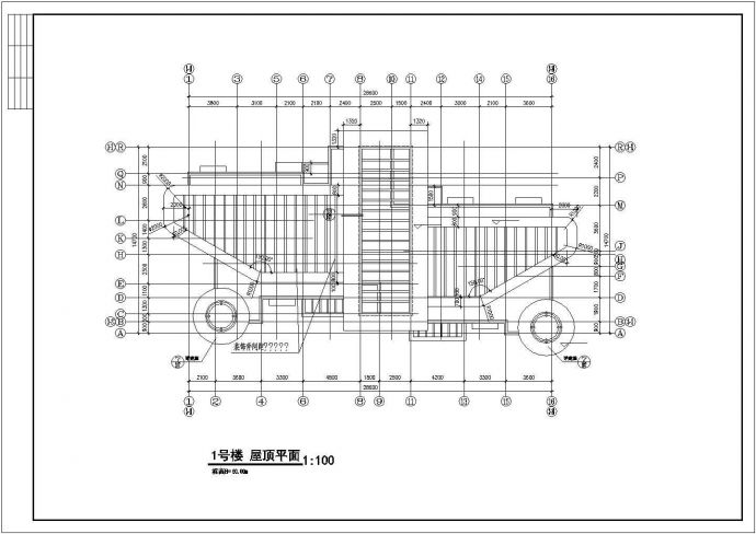 18层框架结构商住楼全套平面设计CAD图纸（1-4层商用/含机房层）_图1
