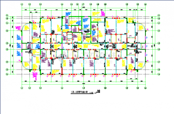 某地湖南高层住宅小区结构施工图CAD图纸-图二
