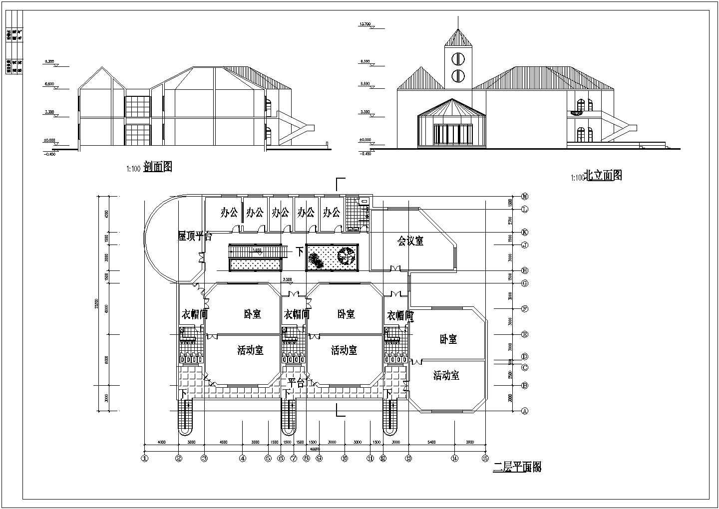 两层幼儿园建筑方案CAD图