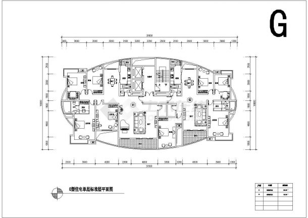 户型平面图设计_4室2厅【G1-208.15平 G2-183.75平】 小高层-图一