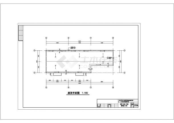 湖北省某污水厂机修、仓库、车库设计cad建筑施工图（含结构施工图）-图一