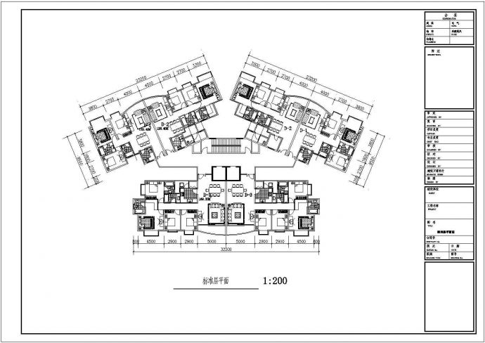 户型平面图设计_D1-3室2厅【119.4平】D2-4室2厅【128.4平】D3-4室2厅【169.2平】_图1