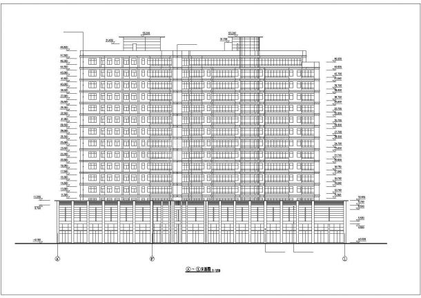 西宁市某商业街1.9平米15层框架结构商务酒店全套建筑设计CAD图纸-图一