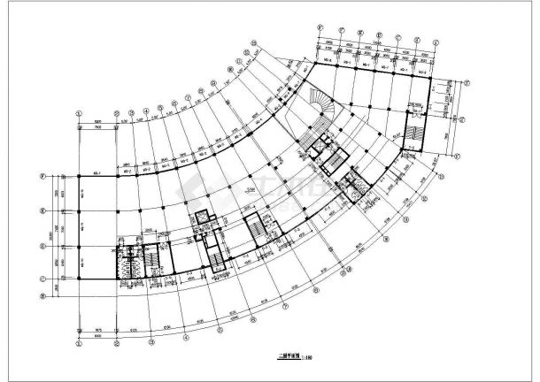 西宁市某商业街1.9平米15层框架结构商务酒店全套建筑设计CAD图纸-图二