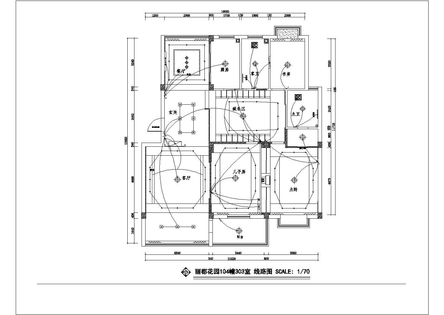 长沙市某现代化小区130平米户型全套装修装饰设计CAD图纸