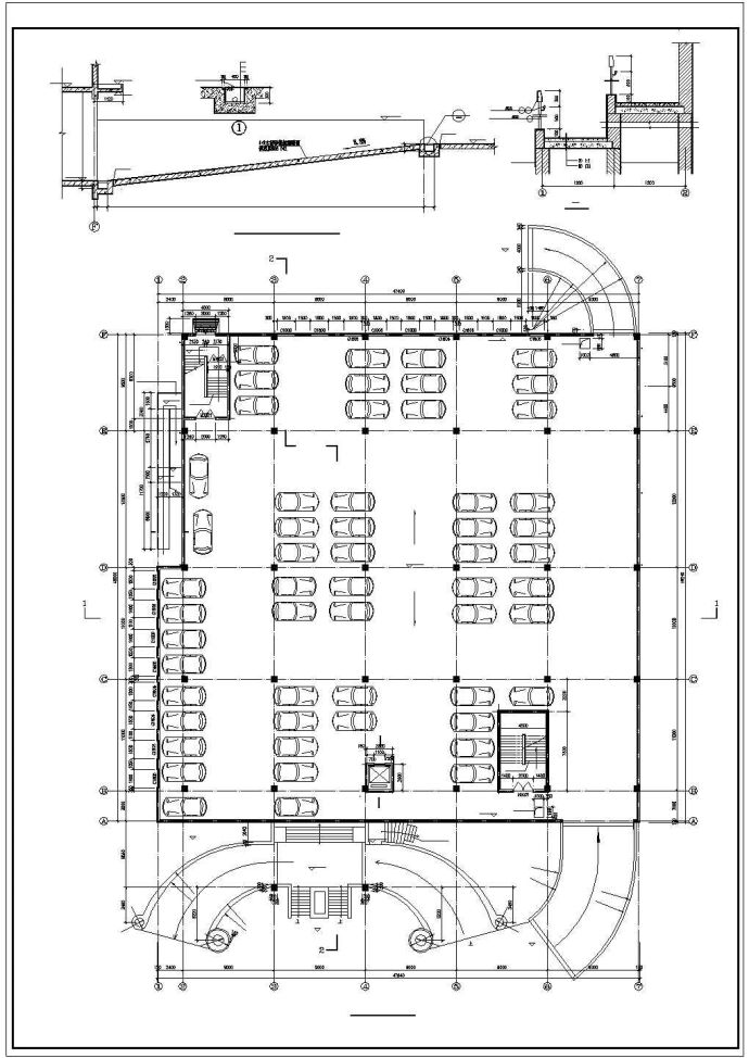 占地2200平米4层框架结构商业综合楼全套建筑设计CAD图纸_图1