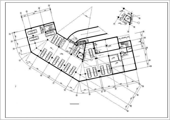 1.1万平米7层框架结构商务酒店全套建筑设计CAD图纸（含机房层）_图1