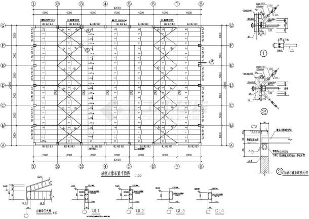 某42x30m 单层钢屋架厂房设计cad结构施工图（含设计说明）-图一
