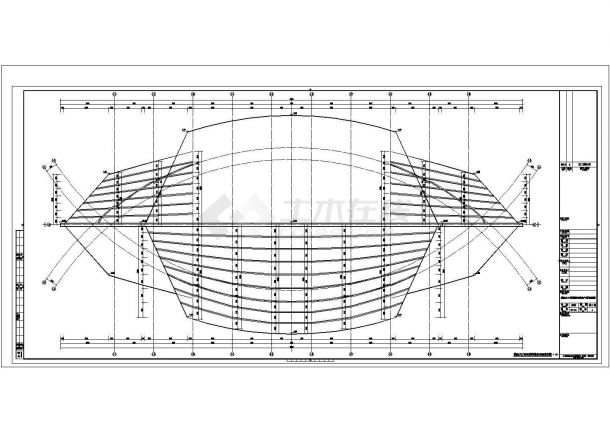 [游船码头]地上一层空间钢结构施工图（含建筑图）-图一