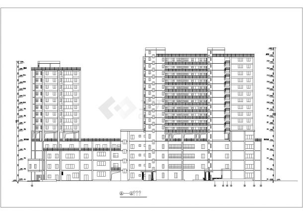 沈阳市某社区14+16两栋联排式商住楼建筑设计CAD图纸（1-5层商用）-图一