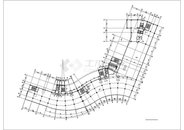 沈阳市某社区14+16两栋联排式商住楼建筑设计CAD图纸（1-5层商用）-图二
