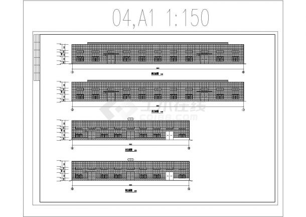 【深圳】某吊车厂房5351.3平米单层全钢结构多跨带吊车厂房结构施工图-图一
