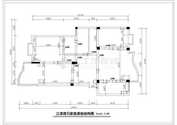 珠海市滨江假日小区经典的户型全套装修装饰设计CAD图纸-图一