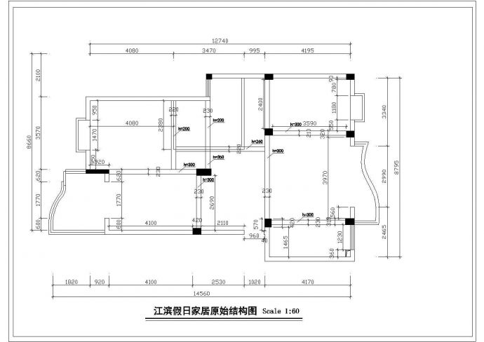 珠海市滨江假日小区经典的户型全套装修装饰设计CAD图纸_图1