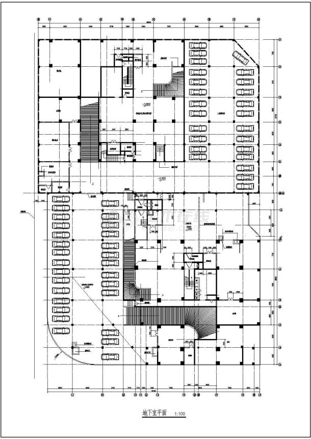 某市区高层居民楼建筑CAD平面参考详细图-图一