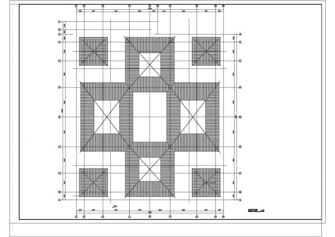 某市现代仿古建筑服务中心设计施工图纸_图1