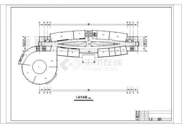娱乐阳光厅综合楼建筑设计CAD施工图-图二