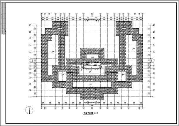某地区框架结构仿古建筑CAD参考图-图二