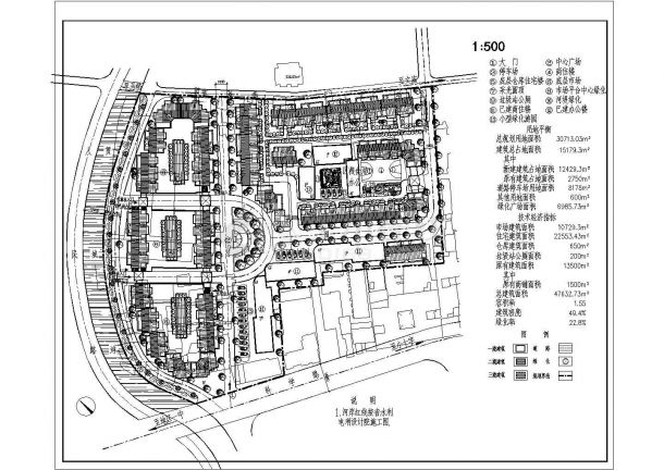 某大型综合贸易市场设计cad总平面施工图-图一