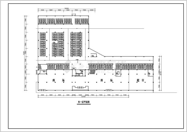 某框架结构多层临街商场设计cad建筑方案图-图二